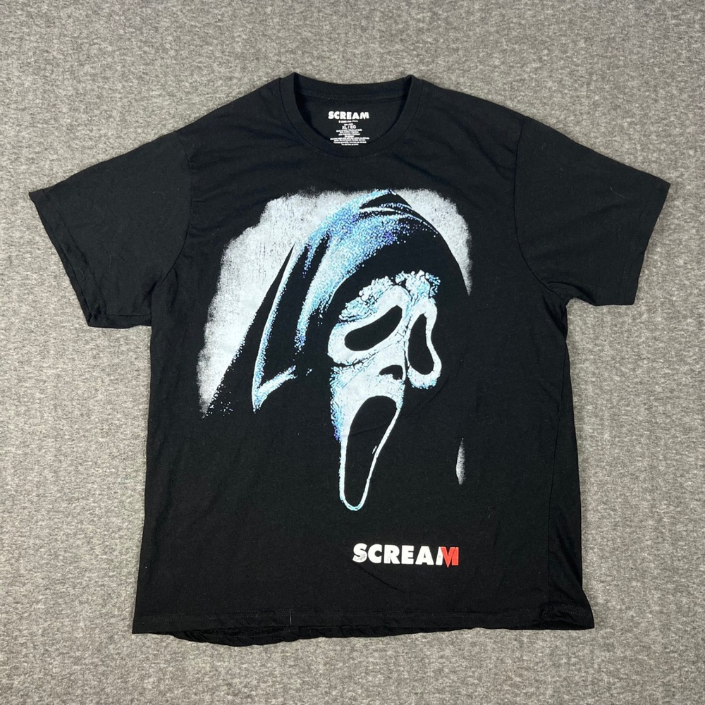 Scream 6 Ghost Face Graphic T-Shirt Mens XL Black Halloween Horror Movie Tee